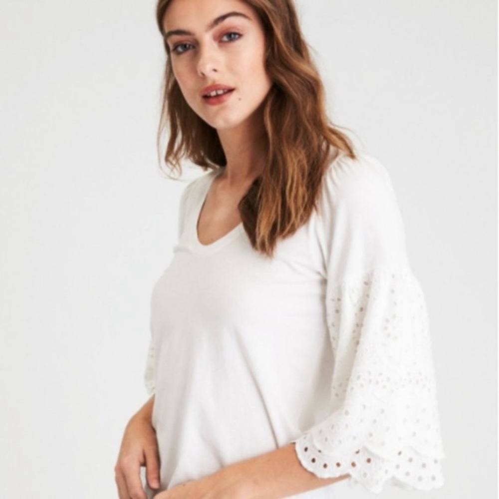 American Eagle Soft & Sexy Bell Eyelet Top, Small